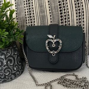 Coach Gemma Emerald/Navy color block Crossbody Bag with Silver Accents